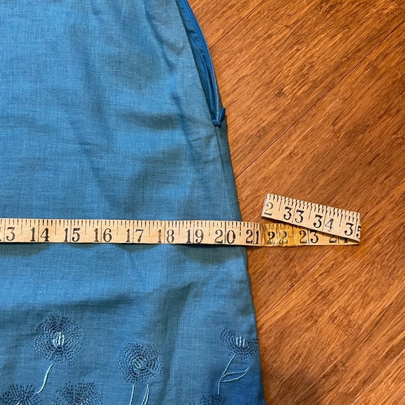 Anne Klein blue linen skirt - Picture 5 of 7